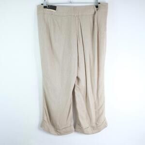 NWT LANE BRYANT Houston Crop Wide Leg Trousers Pants Beige Size 18 New NWT